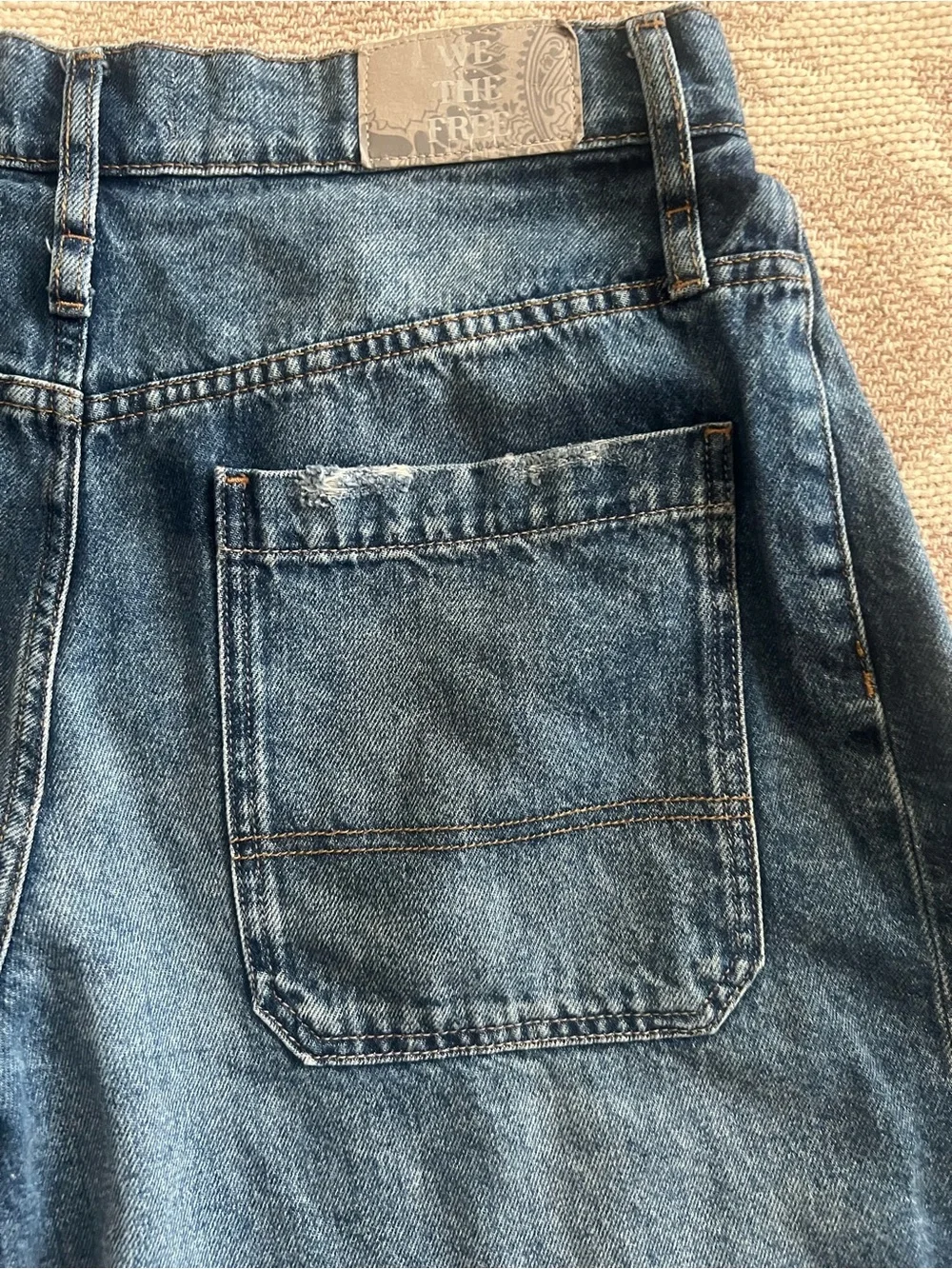 We The Free Boomerang High Rise Long Denim Shorts Size 30